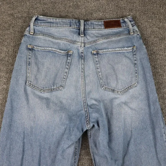 Hollister Jeans Womens 7 Light Wash Ultra High Rise Dad Distressed Ripped Knees - Picture 11 of 16